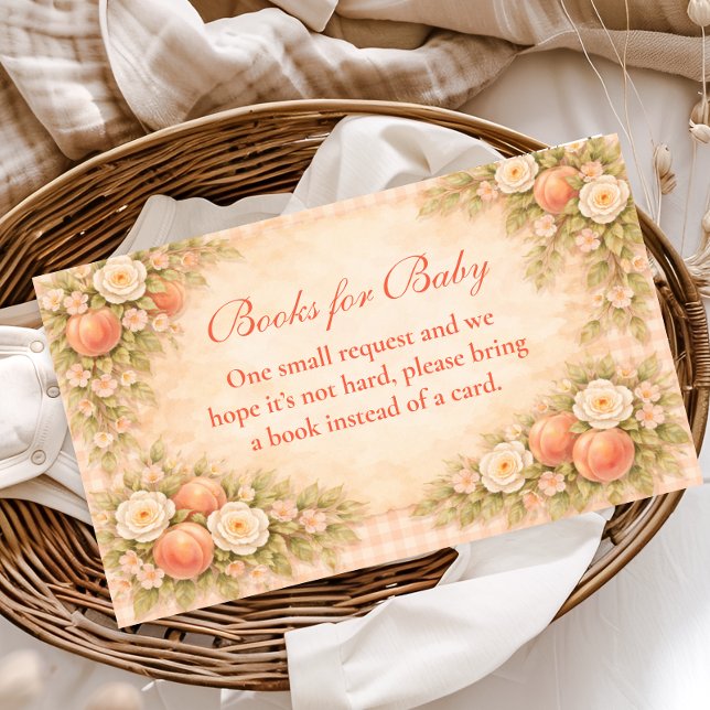 Soft Peach Floral Books for Baby Enclosure Card (Creator Uploaded)