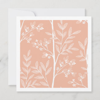 Soft Peach Floral Design Art Card