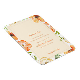 Soft Peach Floral Wedding Save the Date Photo Magnet