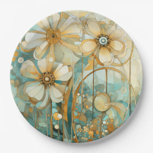 Soft Peach Garden 3 Paper Plate