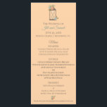 Soft Peach Garden Wedding  Menu<br><div class="desc">Set the tone for your reception with this elegant Soft Peach Garden Wedding Menu Template. Featuring a romantic lantern adorned with watercolor florals in soft teal and coral, this design captures the charm of a garden celebration with a warm and welcoming touch. The soft peach background offers a subtle backdrop...</div>