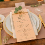 Soft Peach Garden Wedding  Menu<br><div class="desc">Set the tone for your reception with this elegant Soft Peach Garden Wedding Menu Template. Featuring a romantic lantern adorned with watercolor florals in soft teal and coral, this design captures the charm of a garden celebration with a warm and welcoming touch. The soft peach background offers a subtle backdrop...</div>