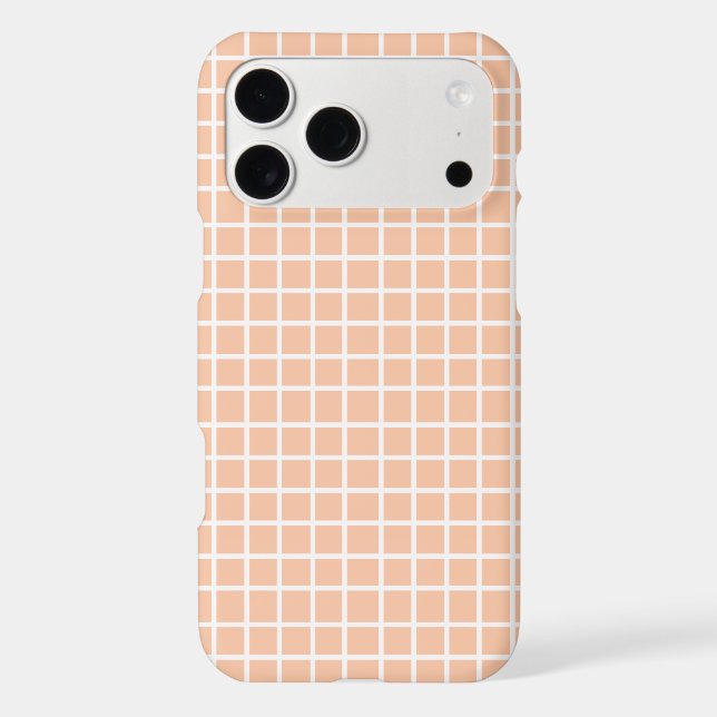 Soft Peach Pastel Grid Squares Seamless Pattern (Back)