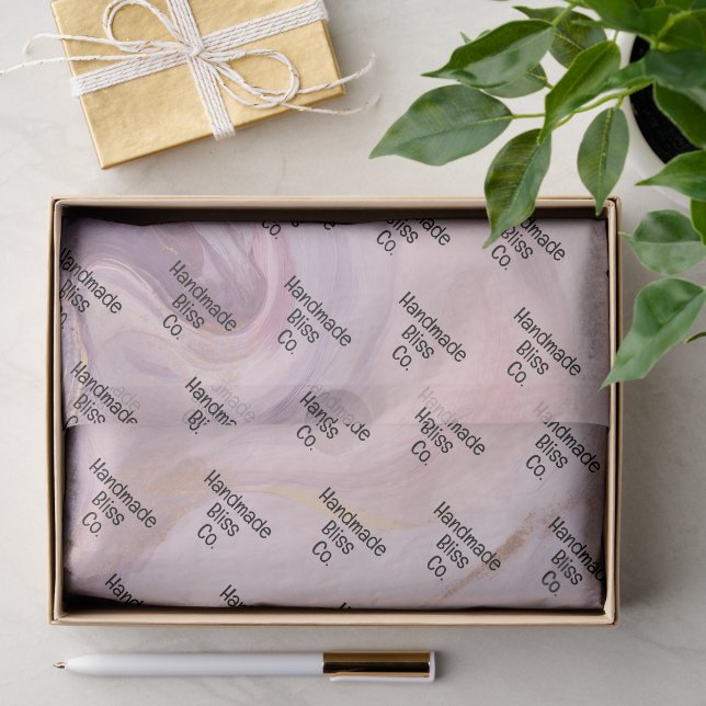 Soft Peach Rustic Marble Tissue Paper (Gift)