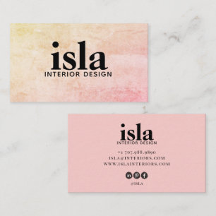Soft Peach Texture Interior Designer Business Card