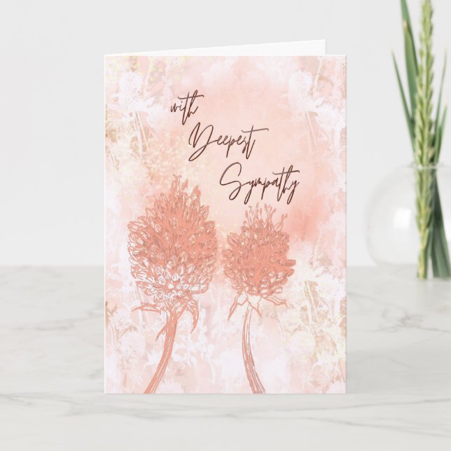 Soft Peach Watercolor Sympathy Card – From Our Fam (Front)