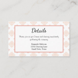 Soft Peachy Blush Damask Enclosure Card