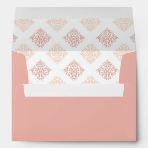 Soft Peachy Blush Damask Envelope