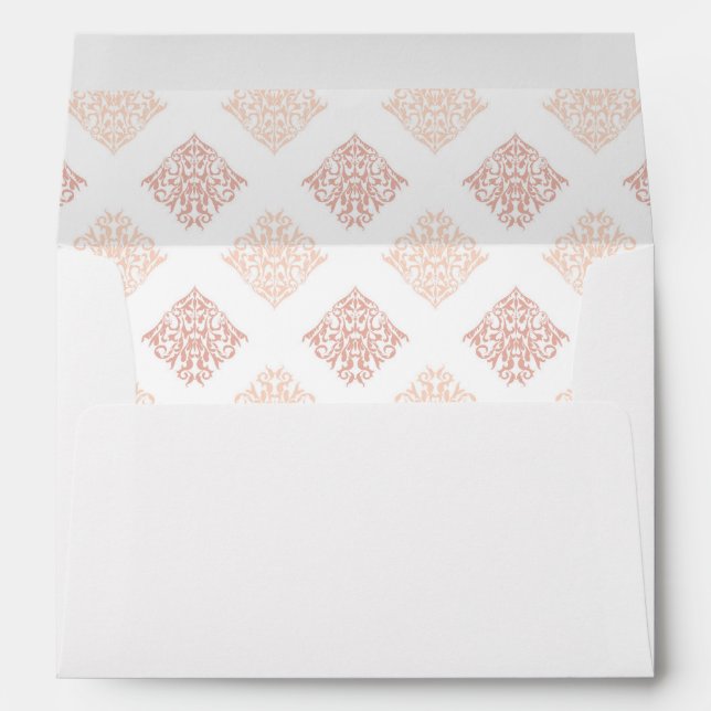 Soft Peachy Blush Damask Envelope (Back (Bottom))