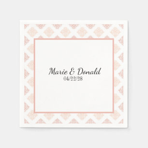 Soft Peachy Blush Damask Napkin