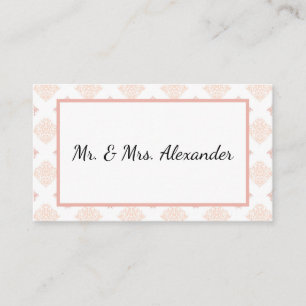 Soft Peachy Blush Damask Place Card
