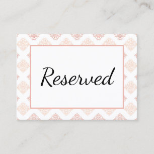 Soft Peachy Blush Damask Place Card