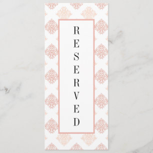 Soft Peachy Blush Damask Reserved Chair Menu