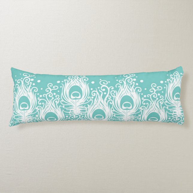 Soft peacock feathers body cushion (Front)