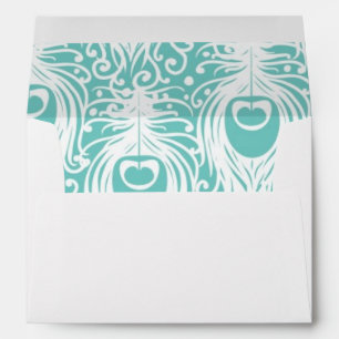 Soft peacock feathers envelope