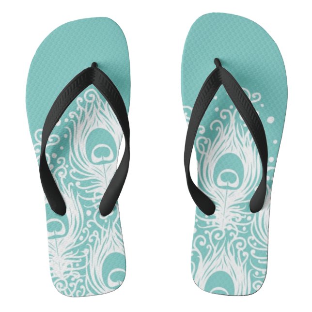 Soft peacock feathers jandals (Footbed)