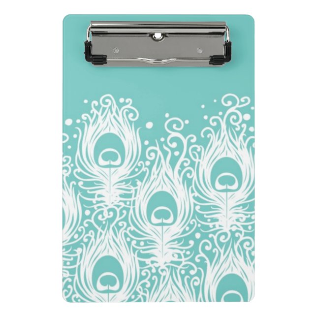 Soft peacock feathers mini clipboard (Front)
