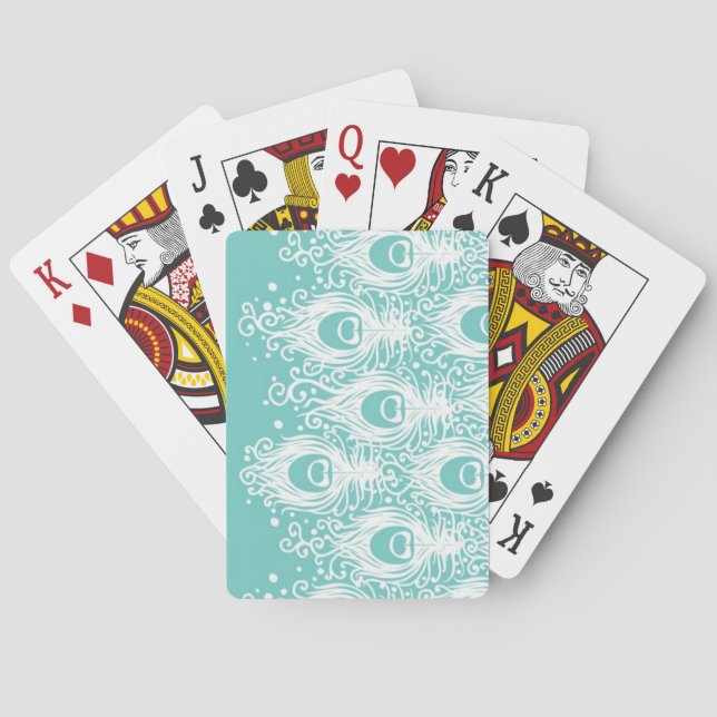 Soft peacock feathers playing cards (Back)