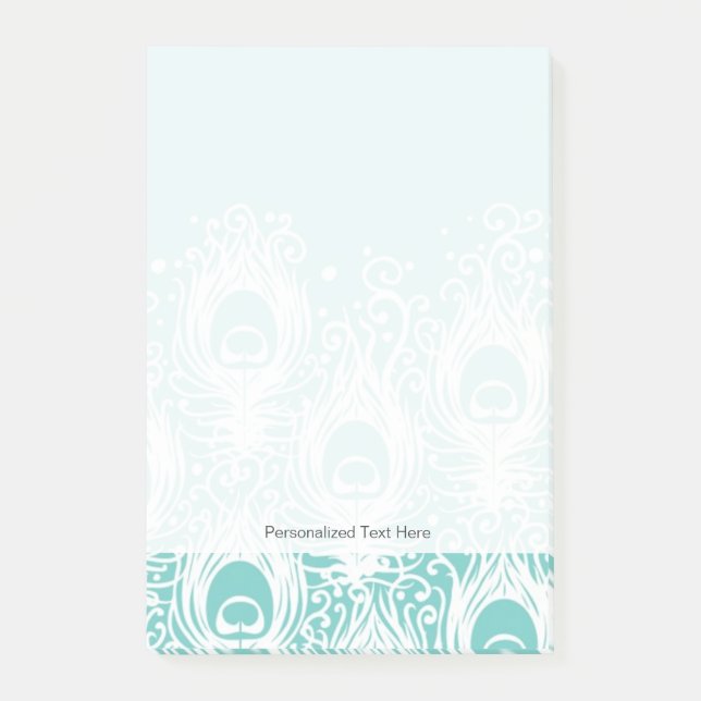 Soft peacock feathers post-it notes (Front)