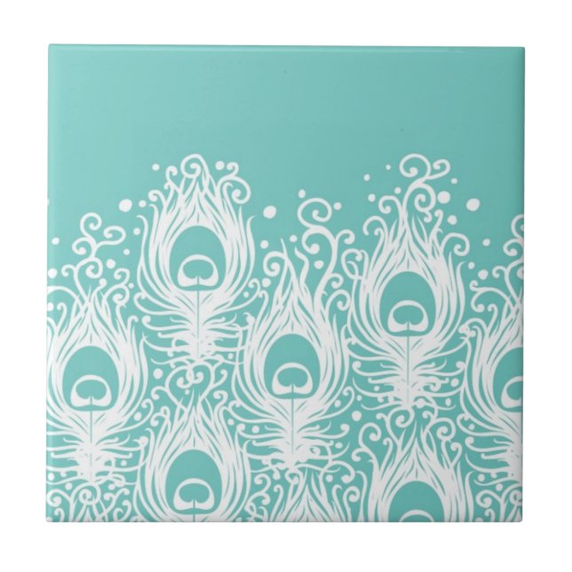 Soft peacock feathers tile (Front)