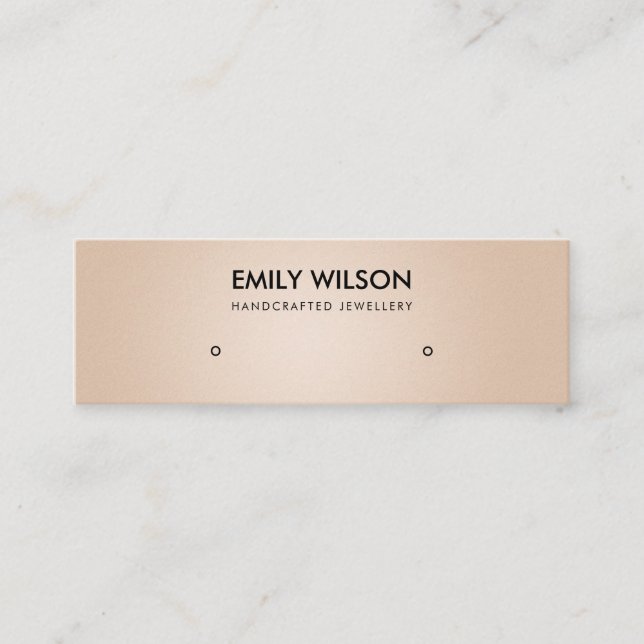 SOFT PEARL BLUSH PEACH STUD EARRING DISPLAY LOGO MINI BUSINESS CARD (Front)