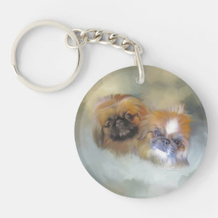Soft Pekingese Duo Key Ring