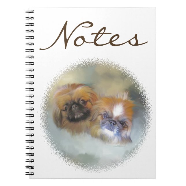 Soft Pekingese Duo Spiral Notebook (Front)