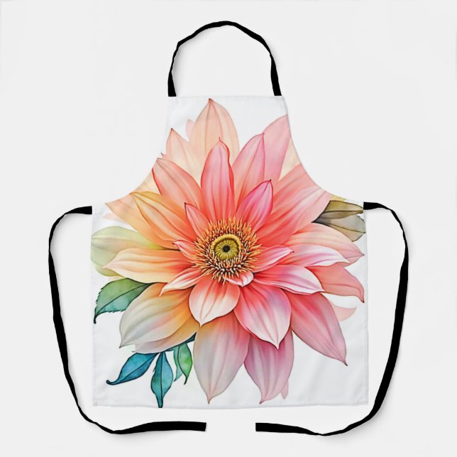 Soft Petal Abstract Bloom Design Apron (Front)