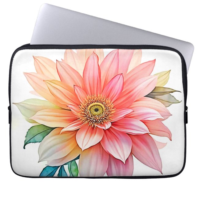 Soft Petal Abstract Bloom Design Laptop Sleeve (Front)