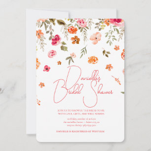 Soft Petal Rain Bridal Shower Invitation