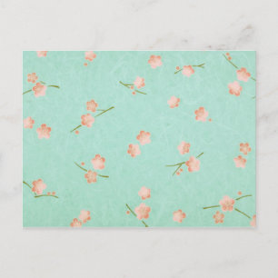 Soft Petals Peach & Aqua Postcard