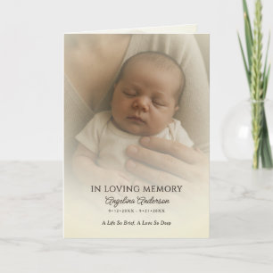 Soft Photo & Angel Baby Funeral/Memorial Folded Programme