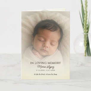 Soft Photo & Angel Baby Funeral/Memorial Folded Programme