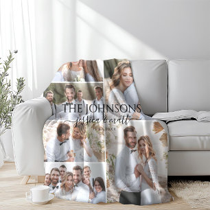 Soft Photo Collage Wedding or Anniversary Sherpa Blanket