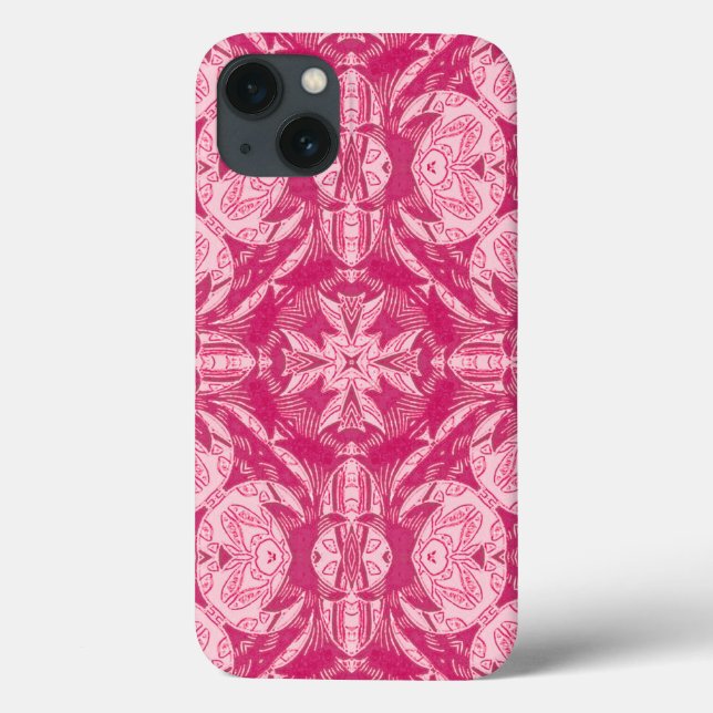 Soft Pink Abstract Floral Mandala Pattern  Case-Mate iPhone Case (Back)