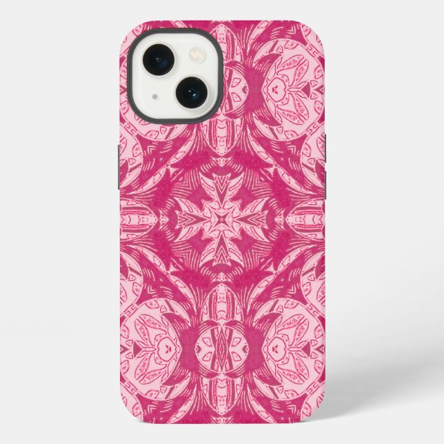 Soft Pink Abstract Floral Mandala Pattern  iPhone Case (Back)