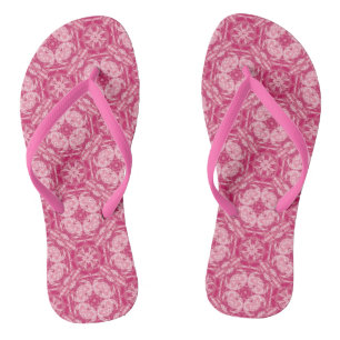 Soft Pink Abstract Floral Pattern Jandals