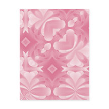 Soft Pink Abstract Hearts and Diamonds