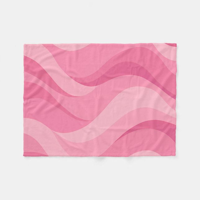 Soft Pink Abstract Waves Fleece Blanket (Front (Horizontal))