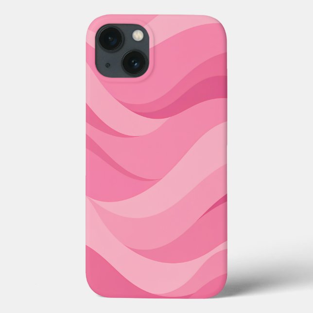 Soft Pink Abstract Waves Pattern Case-Mate iPhone Case (Back)