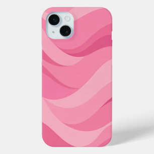 Soft Pink Abstract Waves Pattern iPhone 15 Mini Case