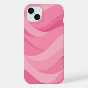 Soft Pink Abstract Waves Pattern iPhone 15 Plus Case