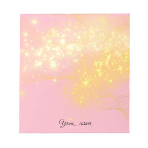 Soft Pink Aesthetic Chic Vintage Pink Gold Notepad