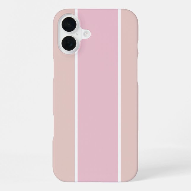 Soft Pink and Beige Vertical Stripe Pattern iPhone Case (Back)
