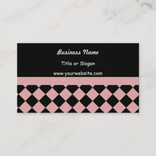 Soft Pink and Black Diamond Pattern Business Card