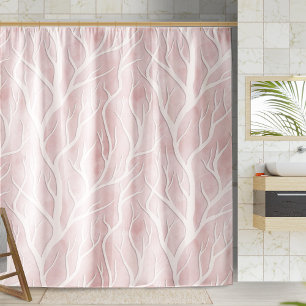 Soft Pink and Cream Tree Branches   Shower Curtain