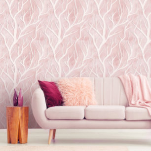 Soft Pink and Cream Tree Branches   Wallpaper