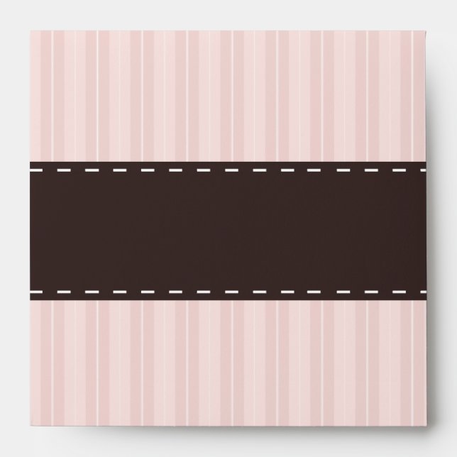 Soft Pink and Dark Brown Square Envelopes (Front)