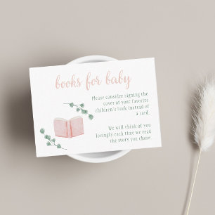 Soft Pink and Green Boho Books for Baby Enclosure Card