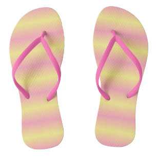 Soft Pink and Light Yellow Gradient Striped Jandals